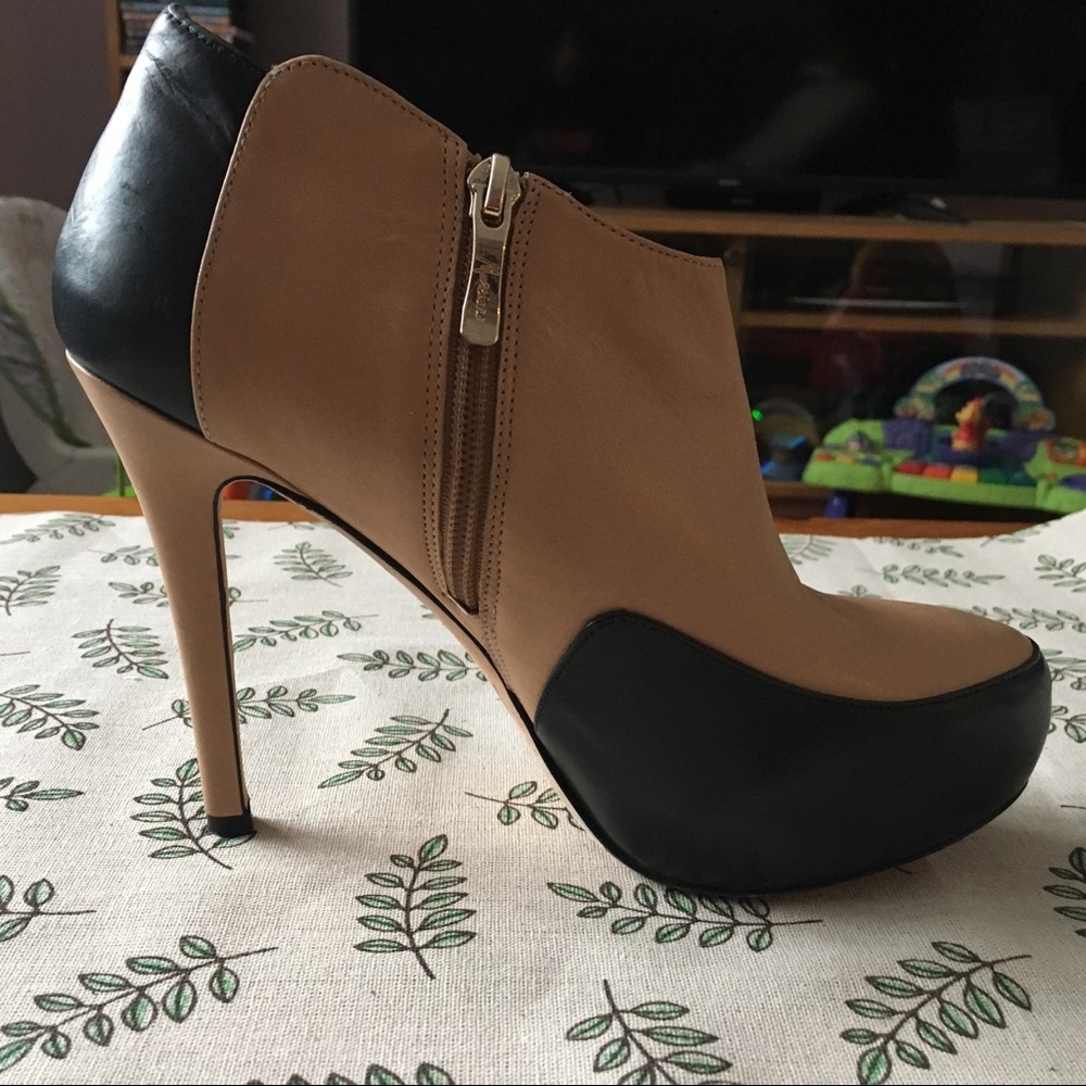 - Guess Marciano Black on Beige Heeled Ankle…